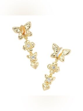 NWT Kendra Scott Lily Mix 14K Gold Over Brass Linear Earrings